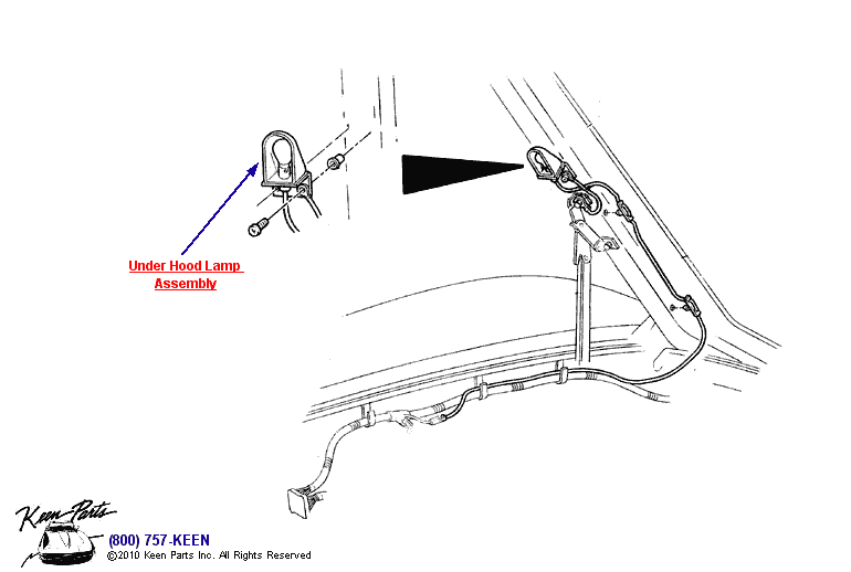 Under Hood Light Diagram for a 2024 Corvette