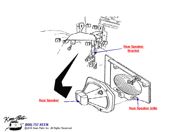 Rear Speakers Diagram for a 1997 Corvette