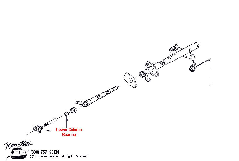 Tilt Steering Column Diagram for a 2022 Corvette