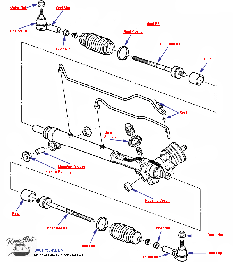 Steering Gear Assembly Diagram for a 2015 Corvette