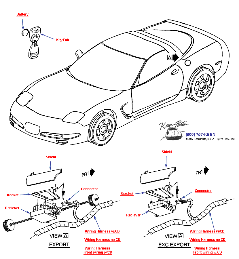 Entry System Diagram for a 2021 Corvette