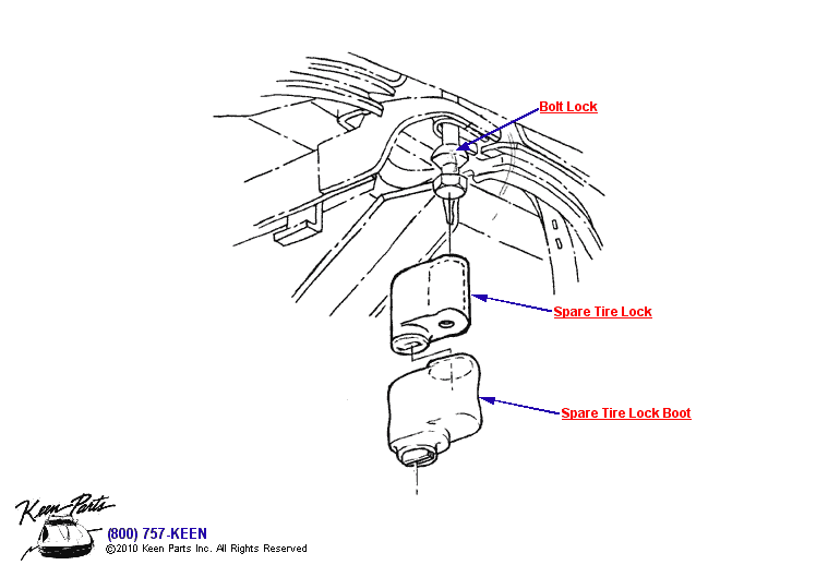 Spare Tire Lock Diagram for a 2014 Corvette