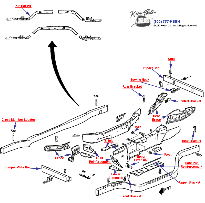 Sheet Metal/Body- Rear Diagram for a C5 Corvette