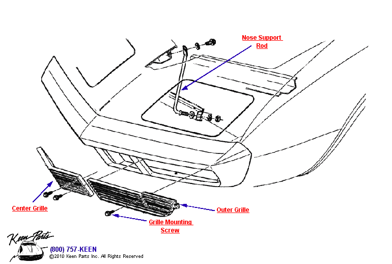 Grille Diagram for a 2020 Corvette