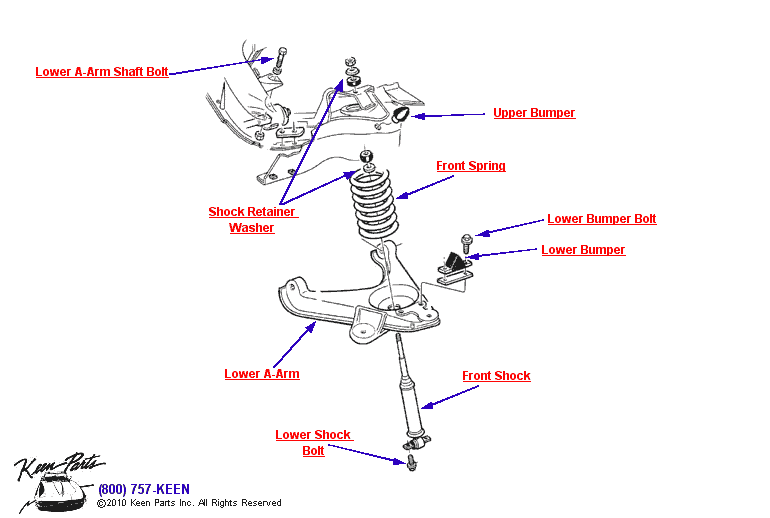 Front Shock &amp; Spring Diagram for a 2001 Corvette