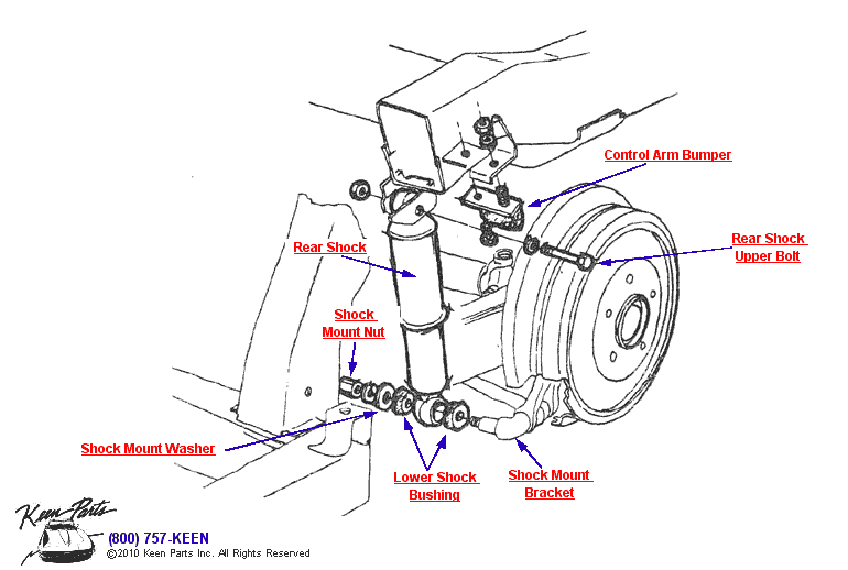 Rear Shock Diagram for a 1973 Corvette