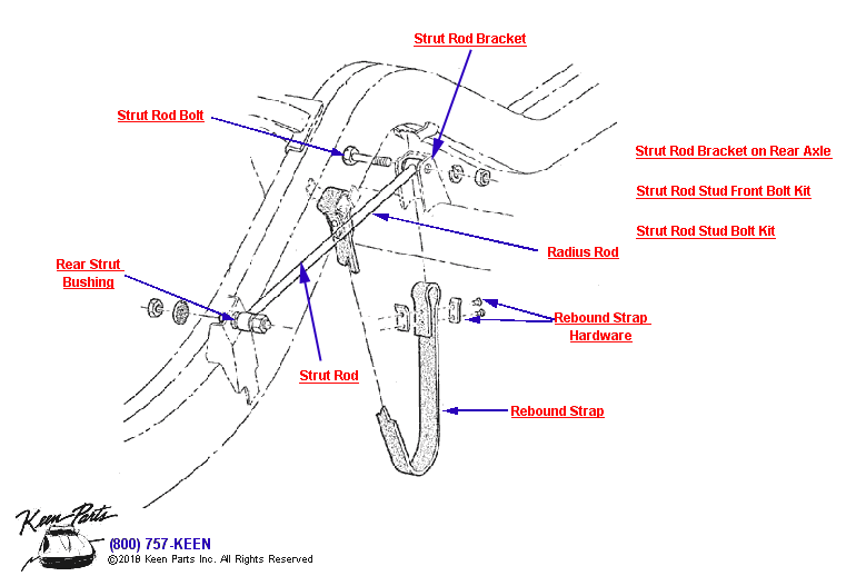 Rebound Strap &amp; Rear Strut Diagram for a 1984 Corvette