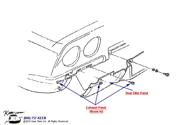 Rear Filler Panel Diagram for a 2022 Corvette