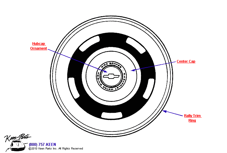 Disc Brake Hub Caps Diagram for a 2022 Corvette