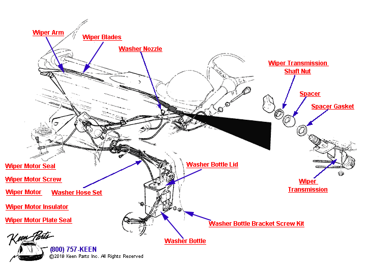 Wiper Assembly Diagram for a 1998 Corvette