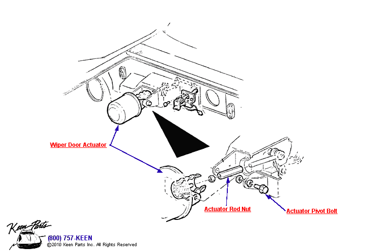 Wiper Door Actuator Diagram for a 2023 Corvette