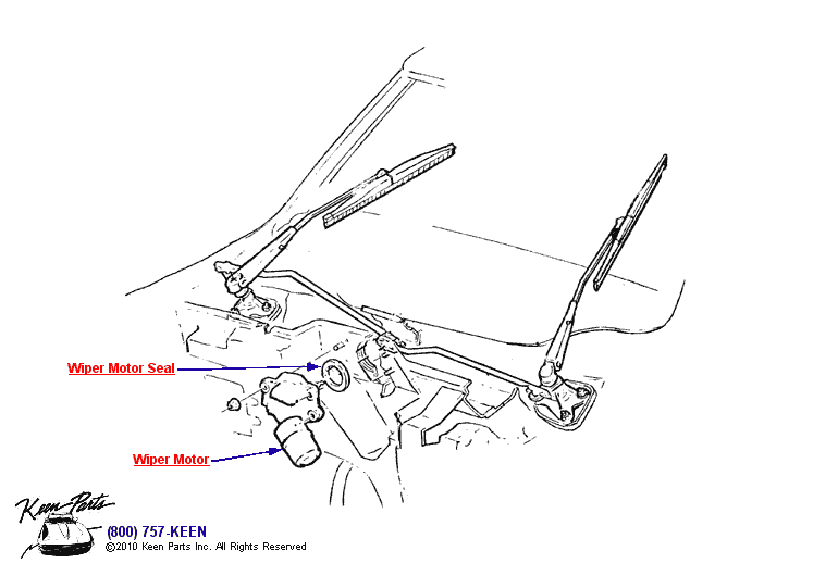 Wiper Assembly Diagram for a 1965 Corvette