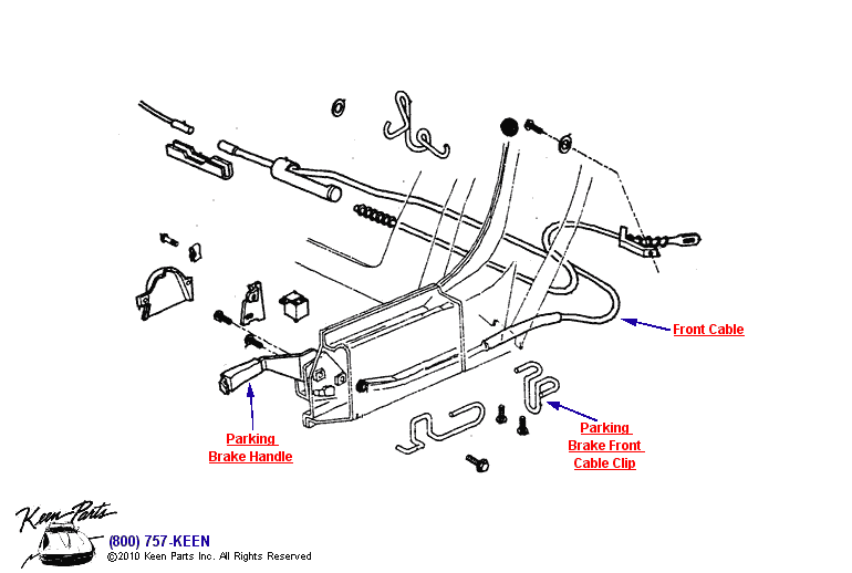 Parking Brake System Diagram for a 1954 Corvette