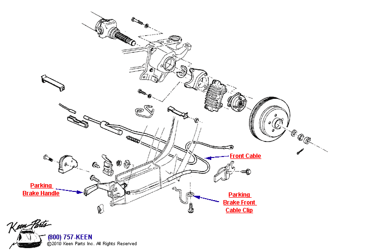 Parking Brake System Diagram for a 1965 Corvette