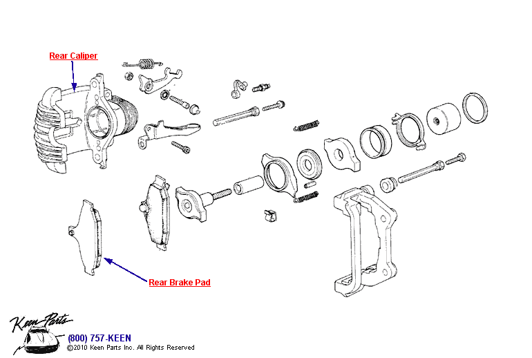 Rear Brake Caliper Diagram for a 2015 Corvette