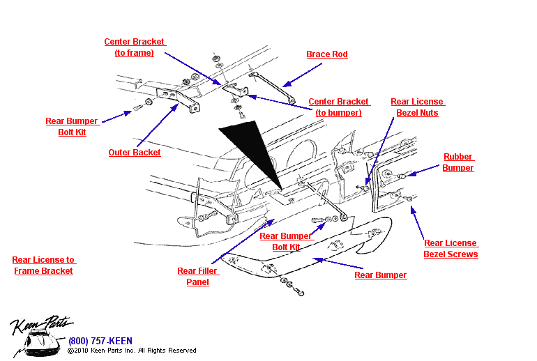 Rear Bumper Diagram for a 2023 Corvette