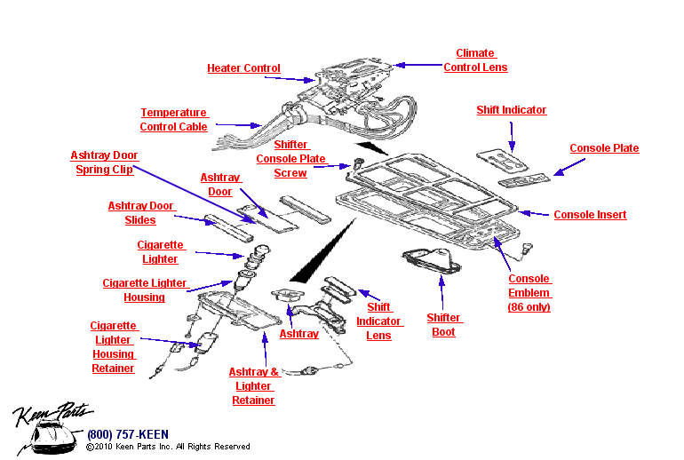 Console Diagram for a 1962 Corvette