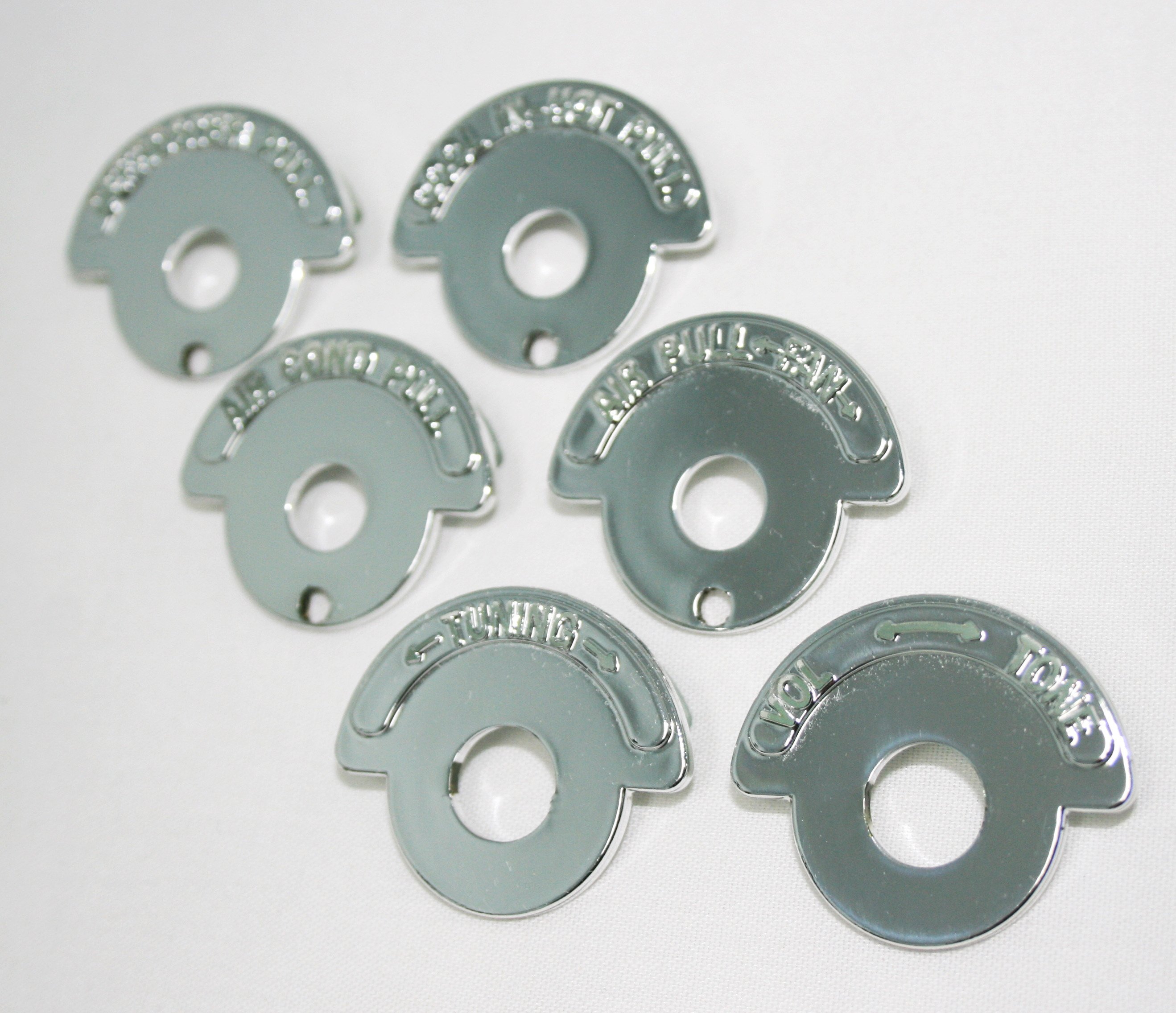 1965-1967 Corvette Dash Bezels Set with AC (6 Pcs)