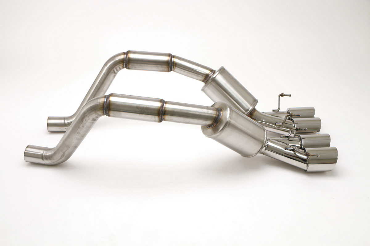 2006-2013 Corvette C6 Z06 Bullet Exhaust with 4 inch Quad Double Wall Round Tip