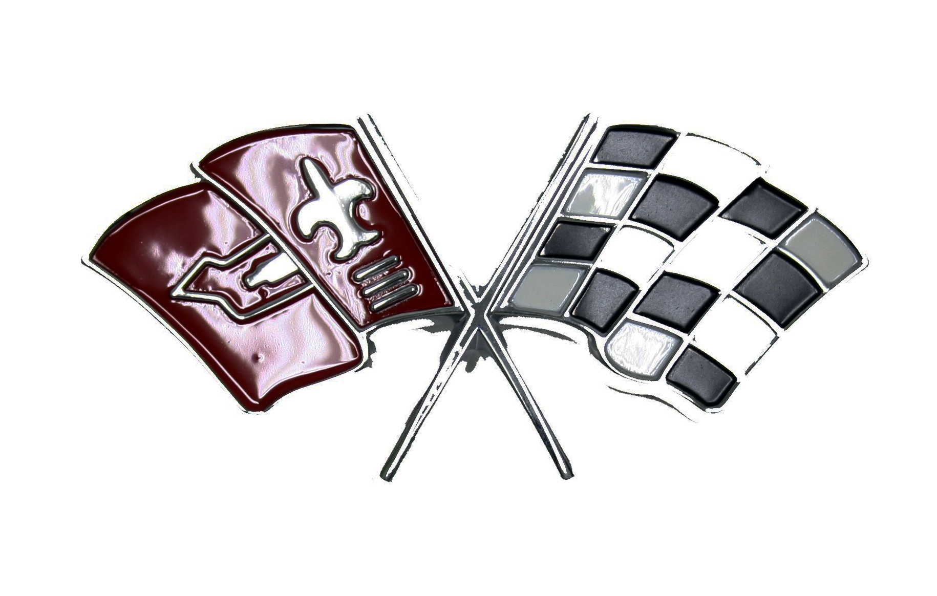 1963-1965 Corvette Fuel Injection Plenum Cover Emblem - Flag