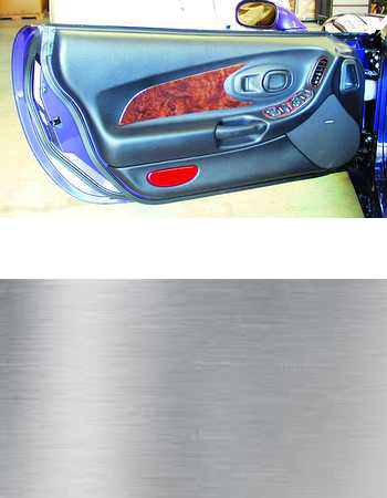 1997-2004 Corvette THE ELEGANT LOOK OF THESE BRUSHED ALUMINUM DOOR PANELS CAN INSTANTLIY TRANSFORM YOUR CORVETTE INTER
